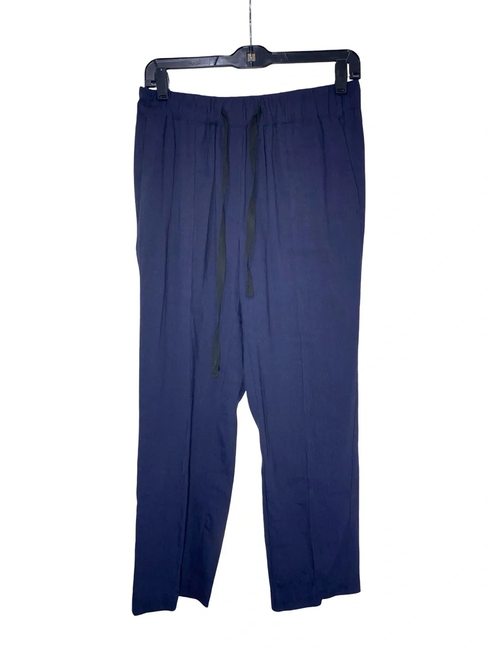 Aritzia Babaton Linen Blend Navy Blue Pull On Drawstring Trouser Pants